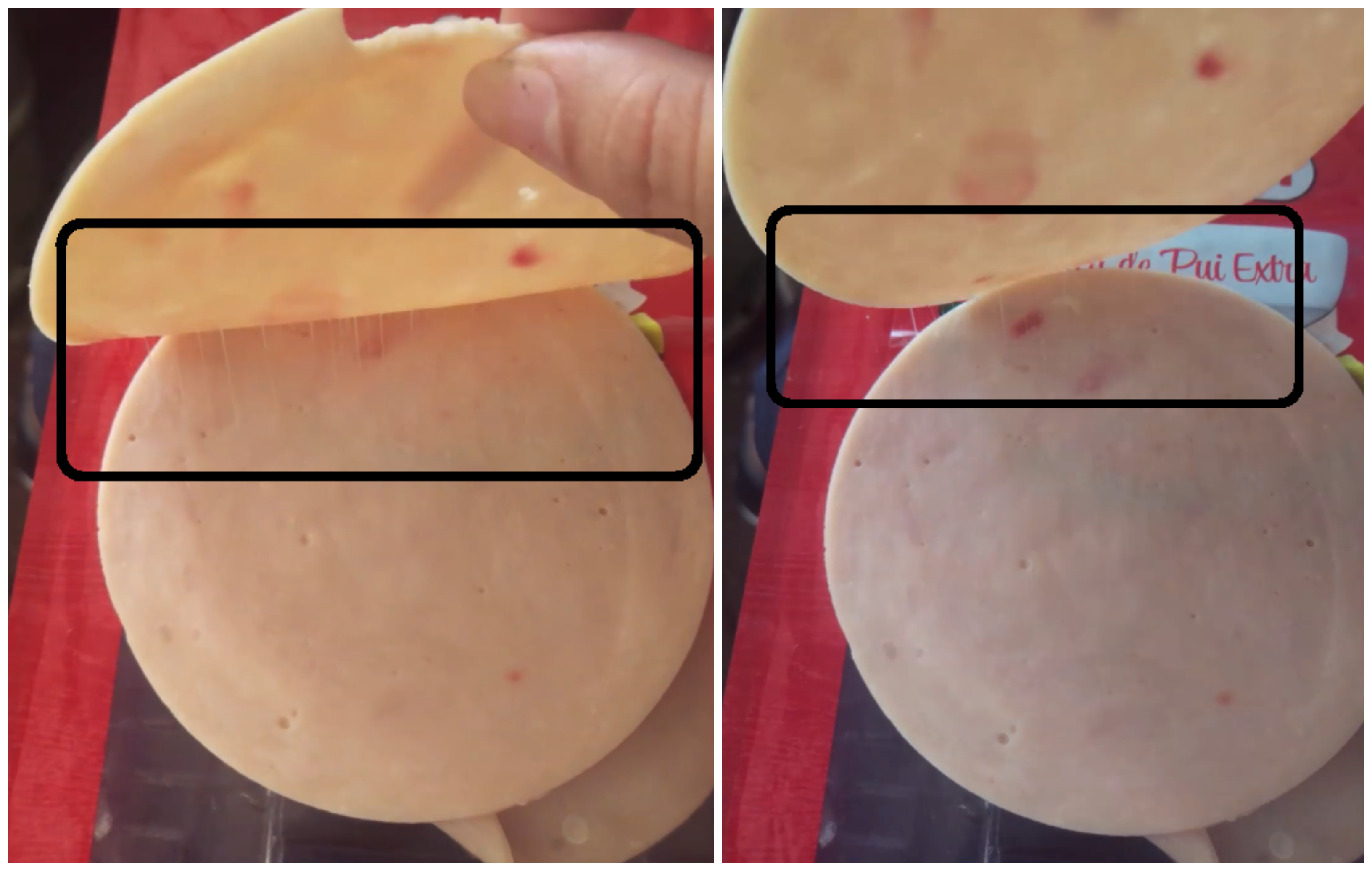 VIDEO. Șunca care se lipește, ”superoferta” unui supermarket din Satu Mare