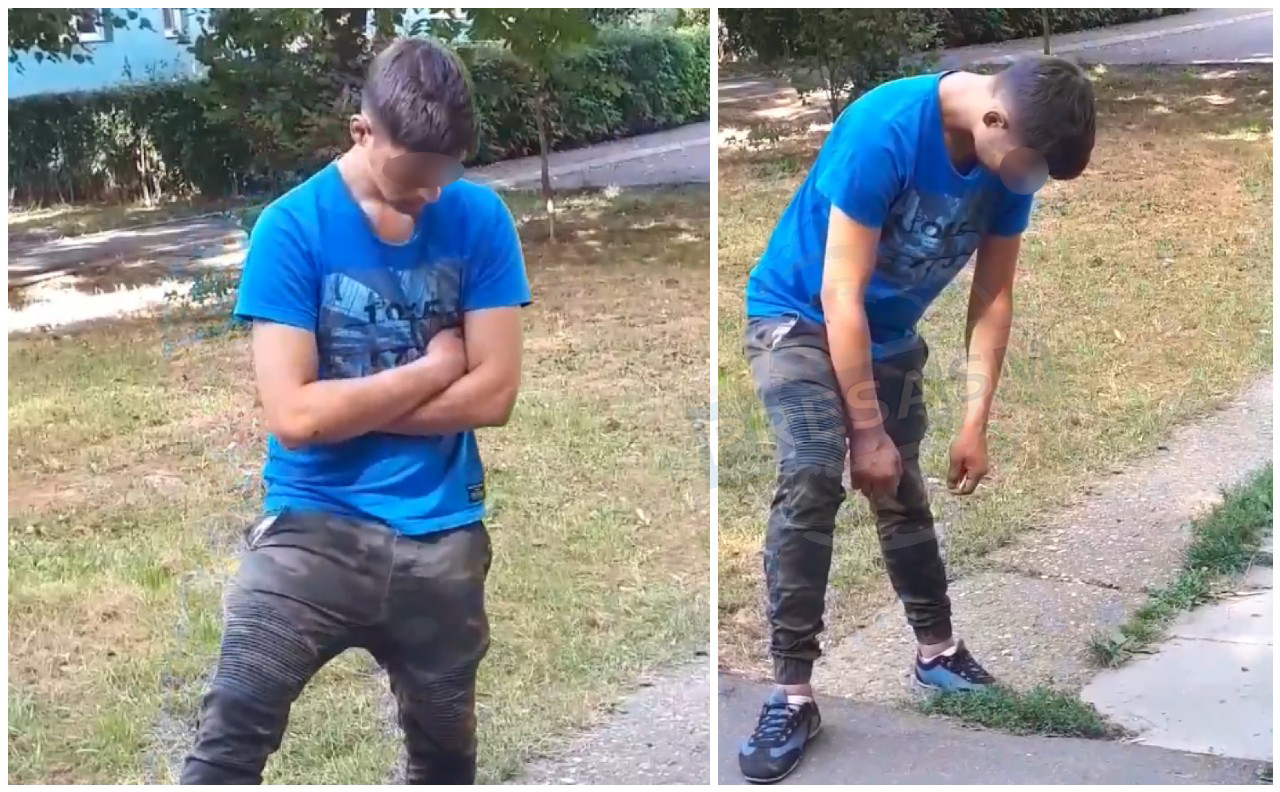 FOTO/VIDEO. Drogat-zombie în Satu Mare. Luat de ambulanță în Cartierul Micro 14