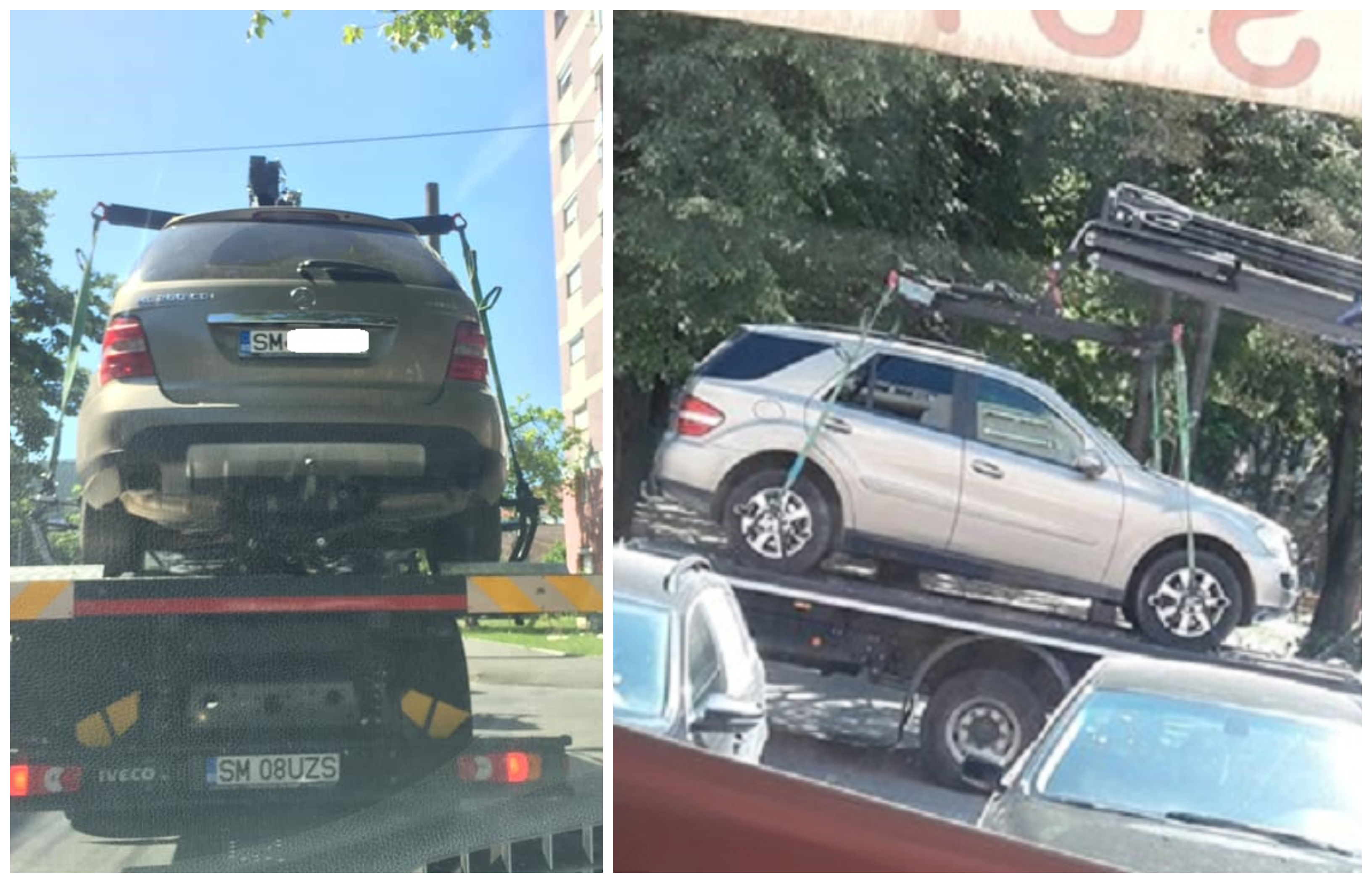 FOTO. Mașina unui fost șef de Poliție, ridicată în Satu Mare. Ce spune proprietarul