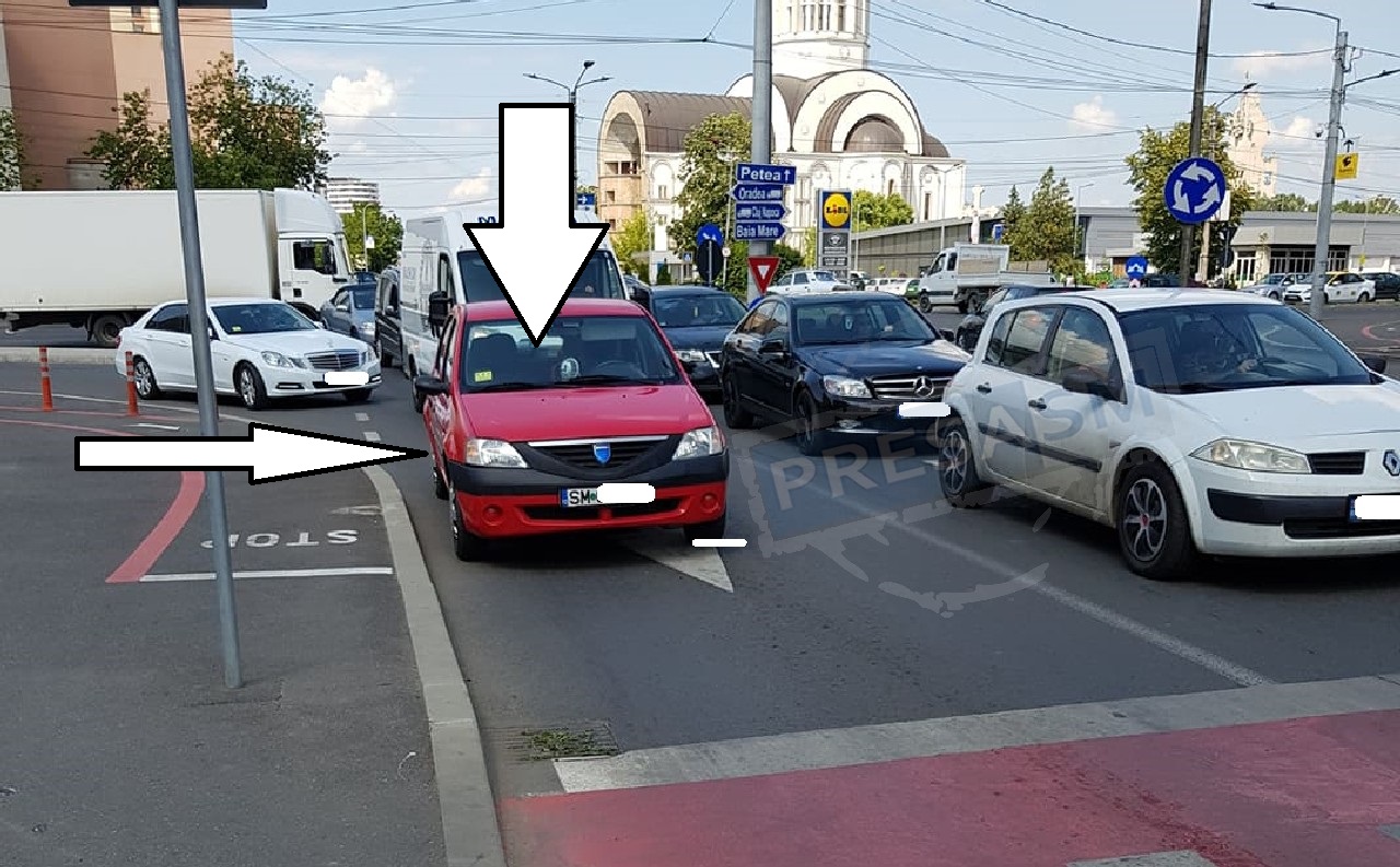 FOTO/VIDEO. Staționarea anului în Satu Mare! A oprit în sensul de pe Careiului