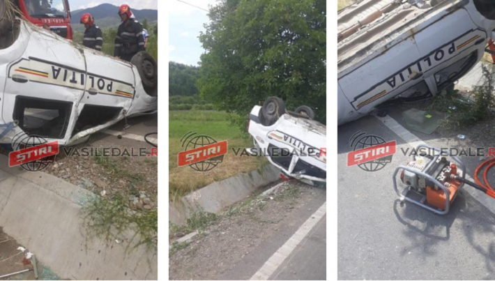 FOTO. Polițiști, la un pas de moarte în Maramureș. O polițistă a rămas încarcerată