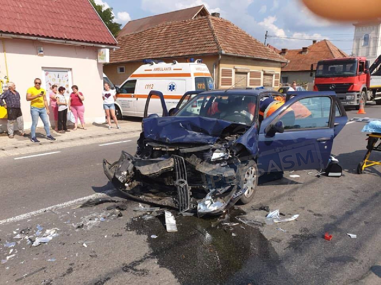 FOTO. Accident grav, cu mai multe victime, pe DN 1C, între Satu Mare - Baia Mare