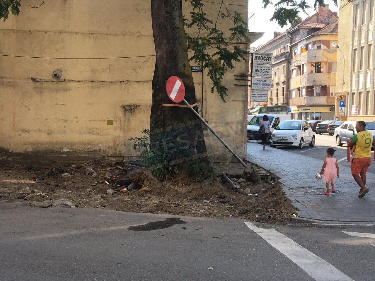 FOTO. Vor să taie și singurul copac de pe I.C.Brătianu. Unii locatari, revoltați!