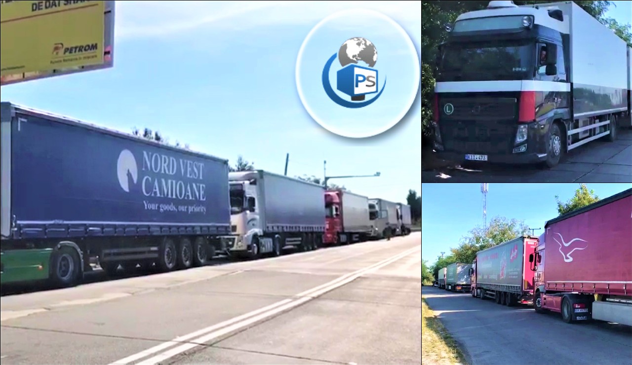 VIDEO. Efectele restricțiilor de trafic spre Ungaria. Cozi la TIR-uri la ieșirea din țară