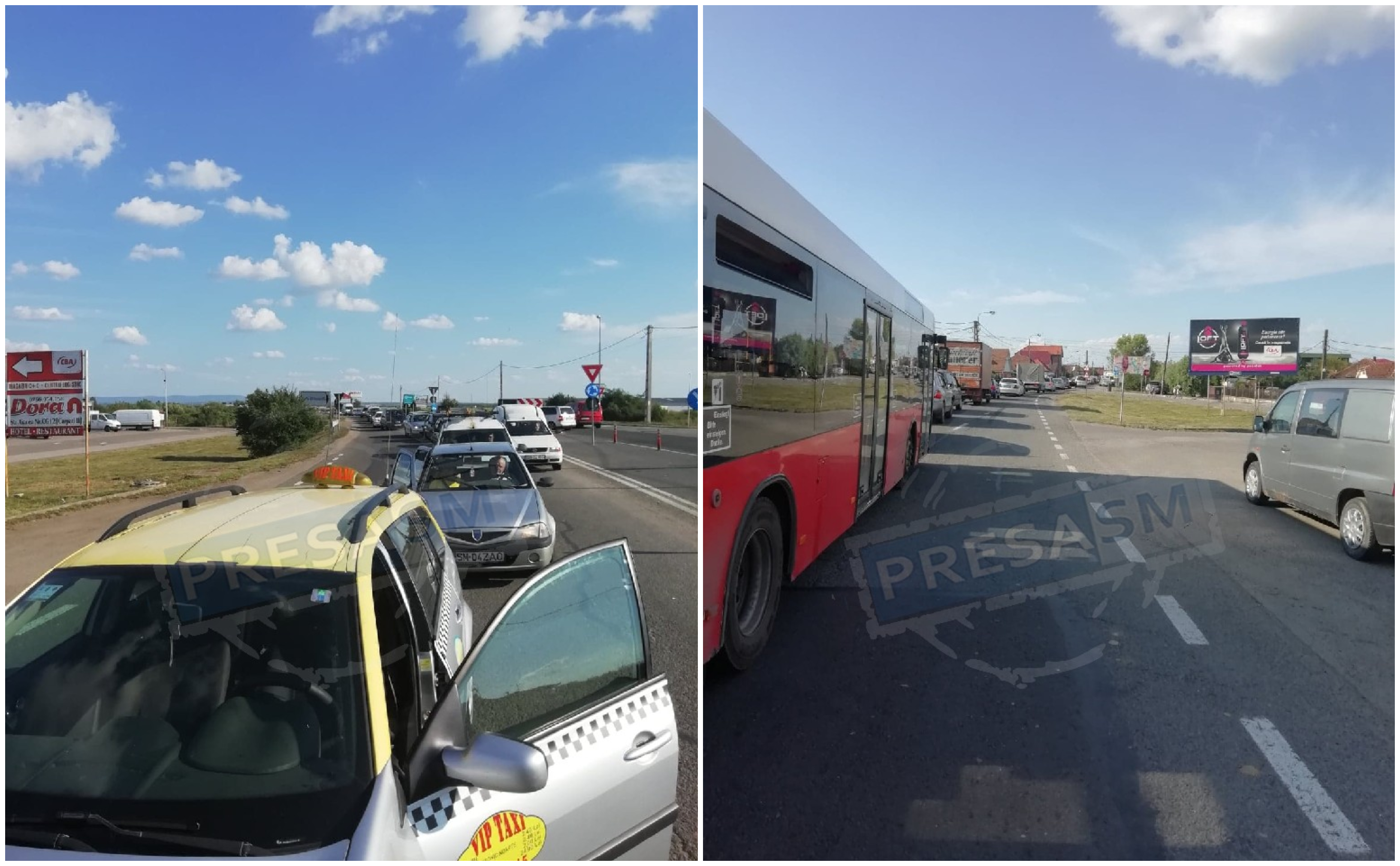 FOTO. Accident în lanț pe B-dul Lucian Blaga. Cozi kilometrice, până la Aeroport