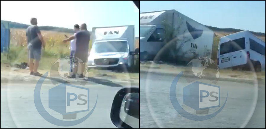 VIDEO. Accident lângă municipiul Satu Mare. O dubă și un microbuz în șanț