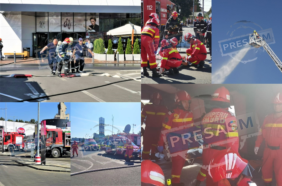 FOTO/VIDEO. Desfășurare de forțe la mall-ul Nepi. Pompieri și polițiști la Shopping City