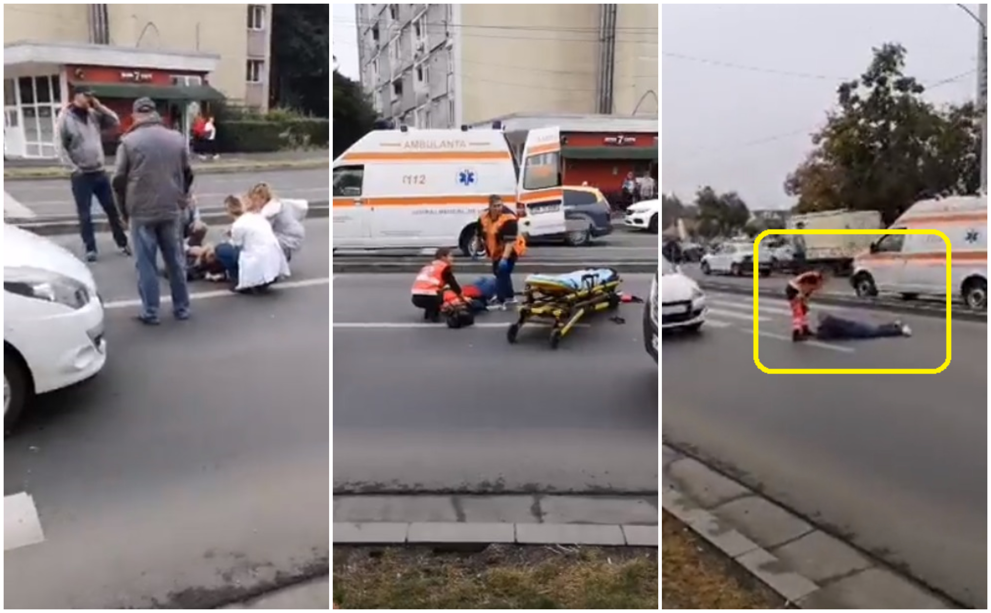 FOTO/VIDEO. Accident pe Drumul Careiului. Femeie lovită de mașină pe trecerea de pietoni