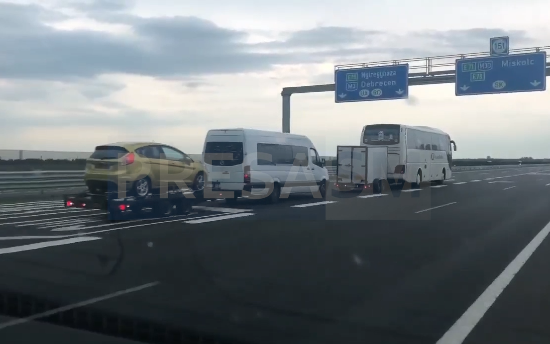 VIDEO. Pericol public made in Satu Mare, pe autostradă din Ungaria. Imagini ireale