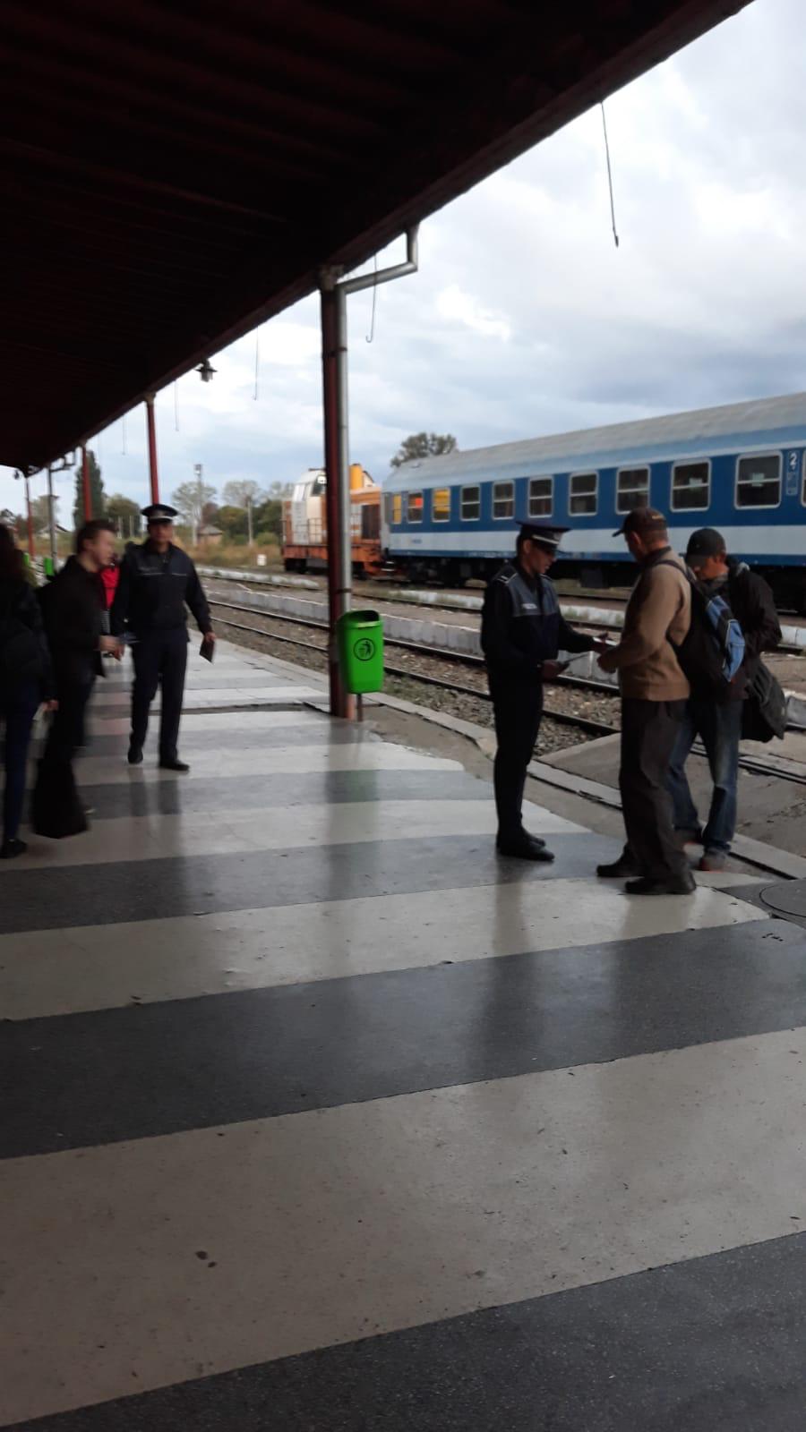 FOTOGALERIE. ”Curățenie” de amploare. Polițiștii au descins în gările din județul Satu Mare