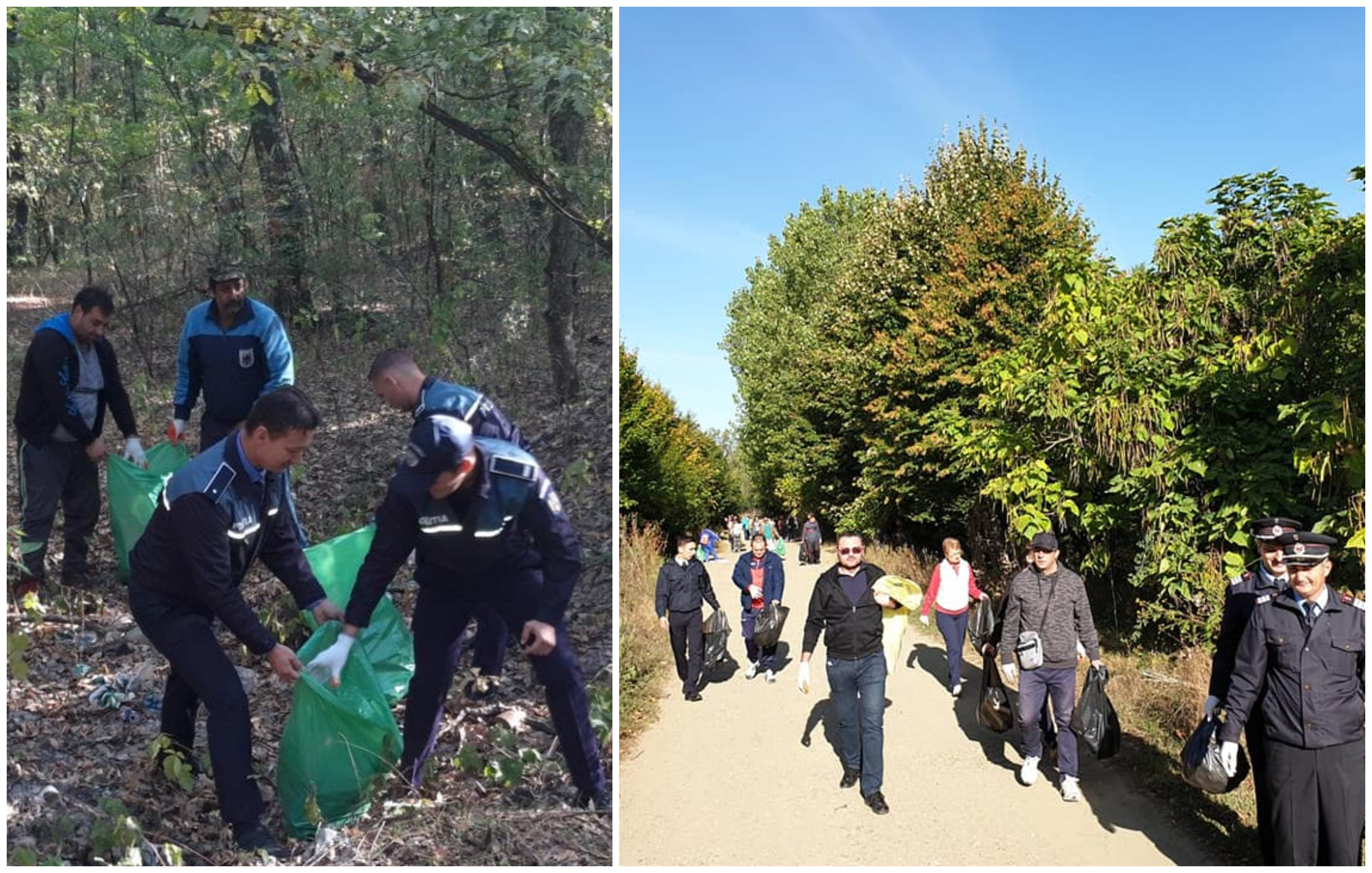 FOTO. Chiar merită respect. Zeci de pompieri și polițiști curăță județul! La propriu