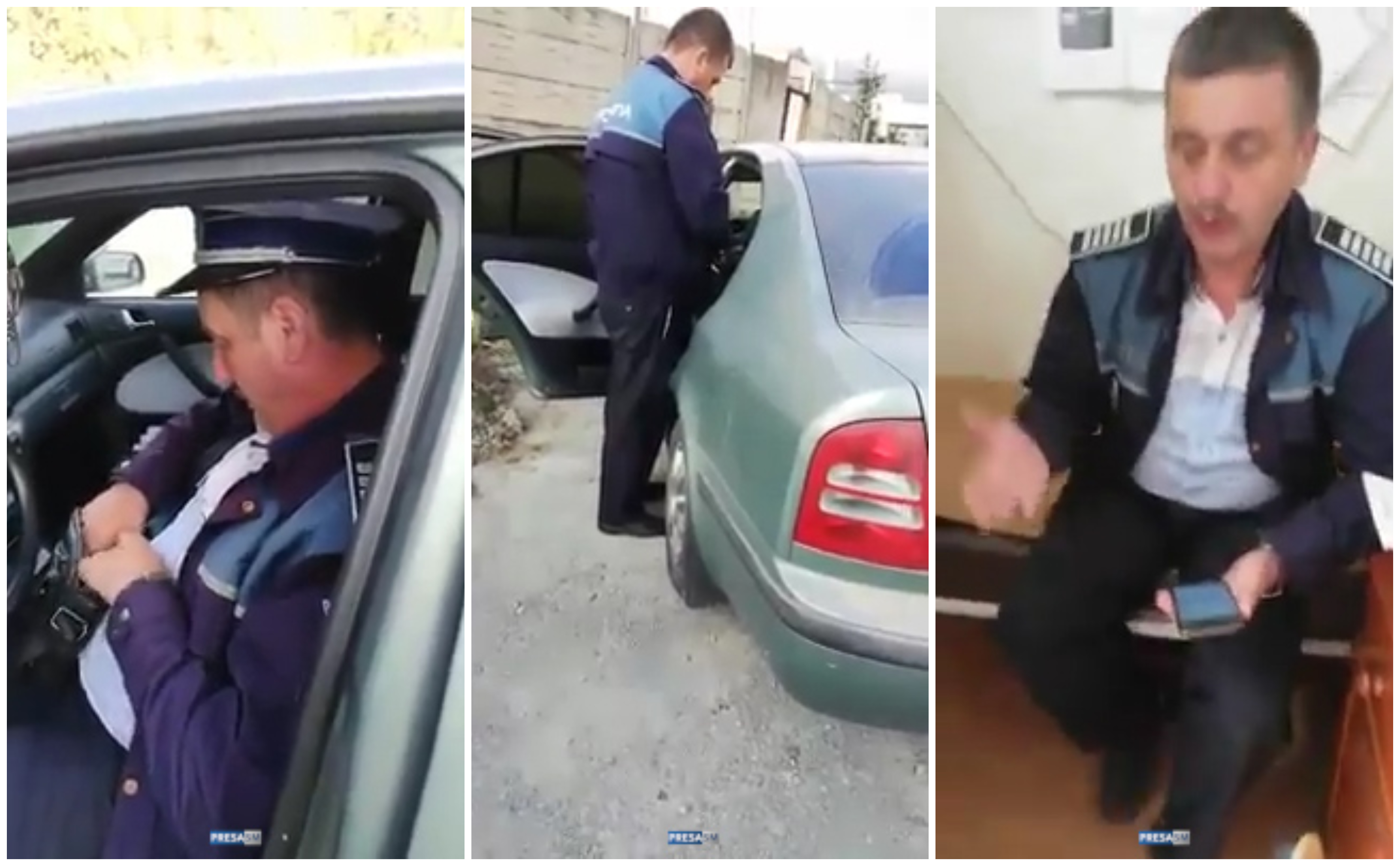 VIDEO. Polițist prins fără asigurare de un coleg. A urmat un scandal în sediul Poliției