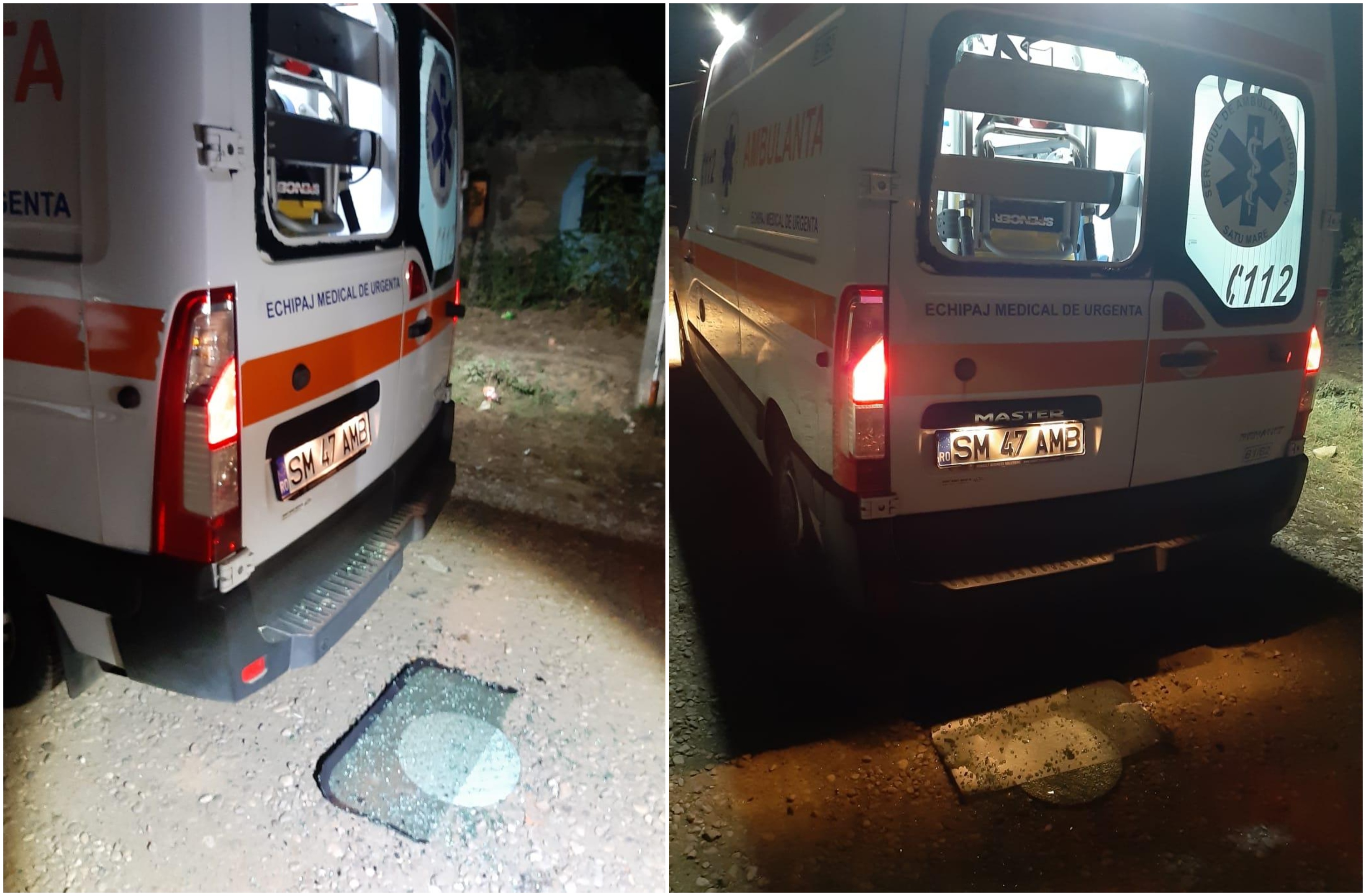 FOTO. Ambulanța, atacată de un grup de persoane. Poliția a identificat vinovații