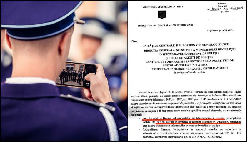 FOTO. Polițiștii nu mai au voie pe Facebook și WhatsApp la serviciu