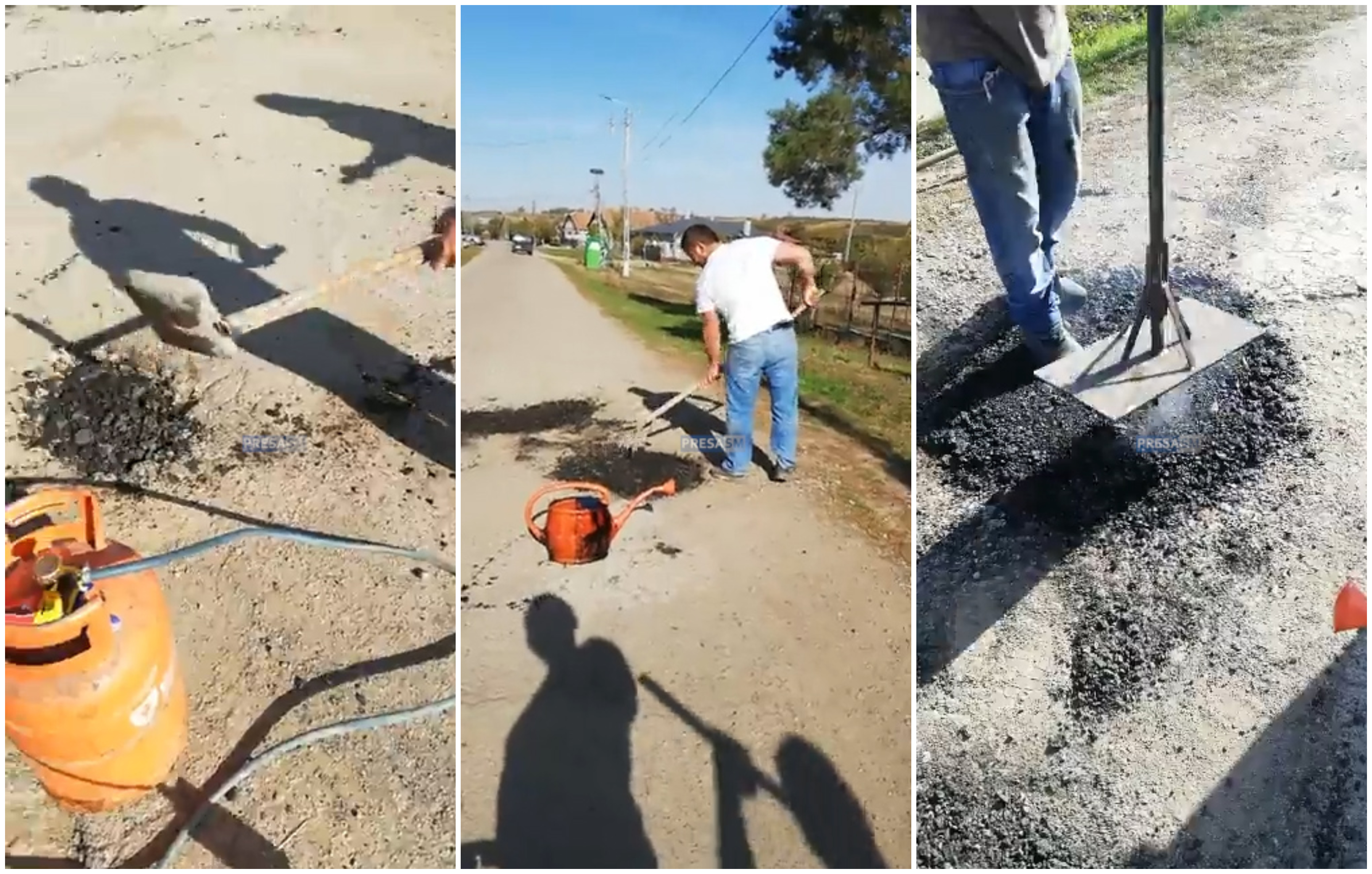 VIDEO. Localnicii dintr-o comună din județ își repară singuri drumul