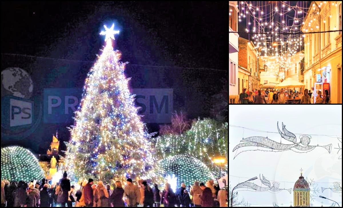 Crăciun sub semnul îngerilor. Decor personalizat pentru municipiul Satu Mare