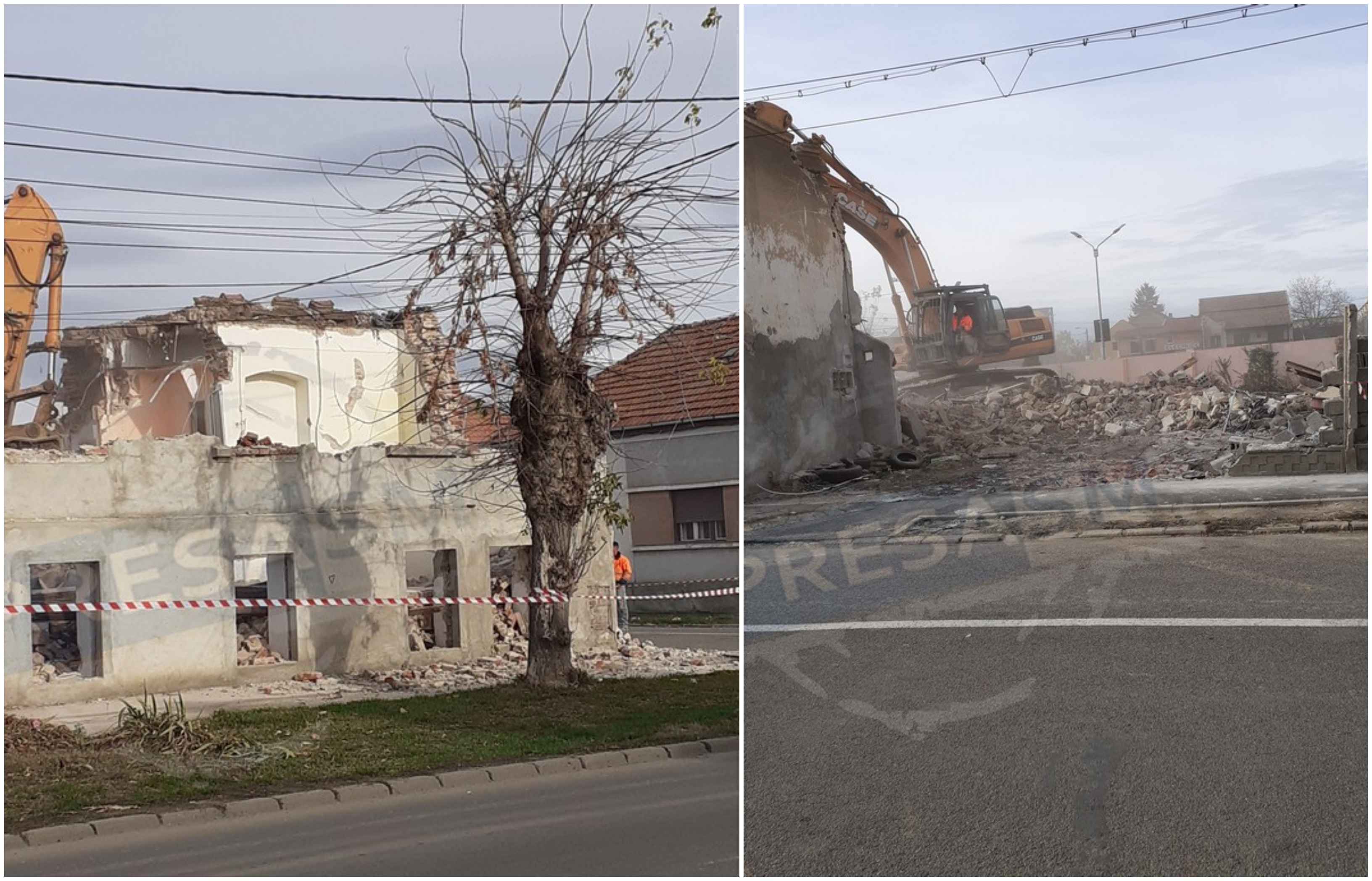 VIDEO. Patru case demolate în municipiul Satu Mare. Lidl se extinde!