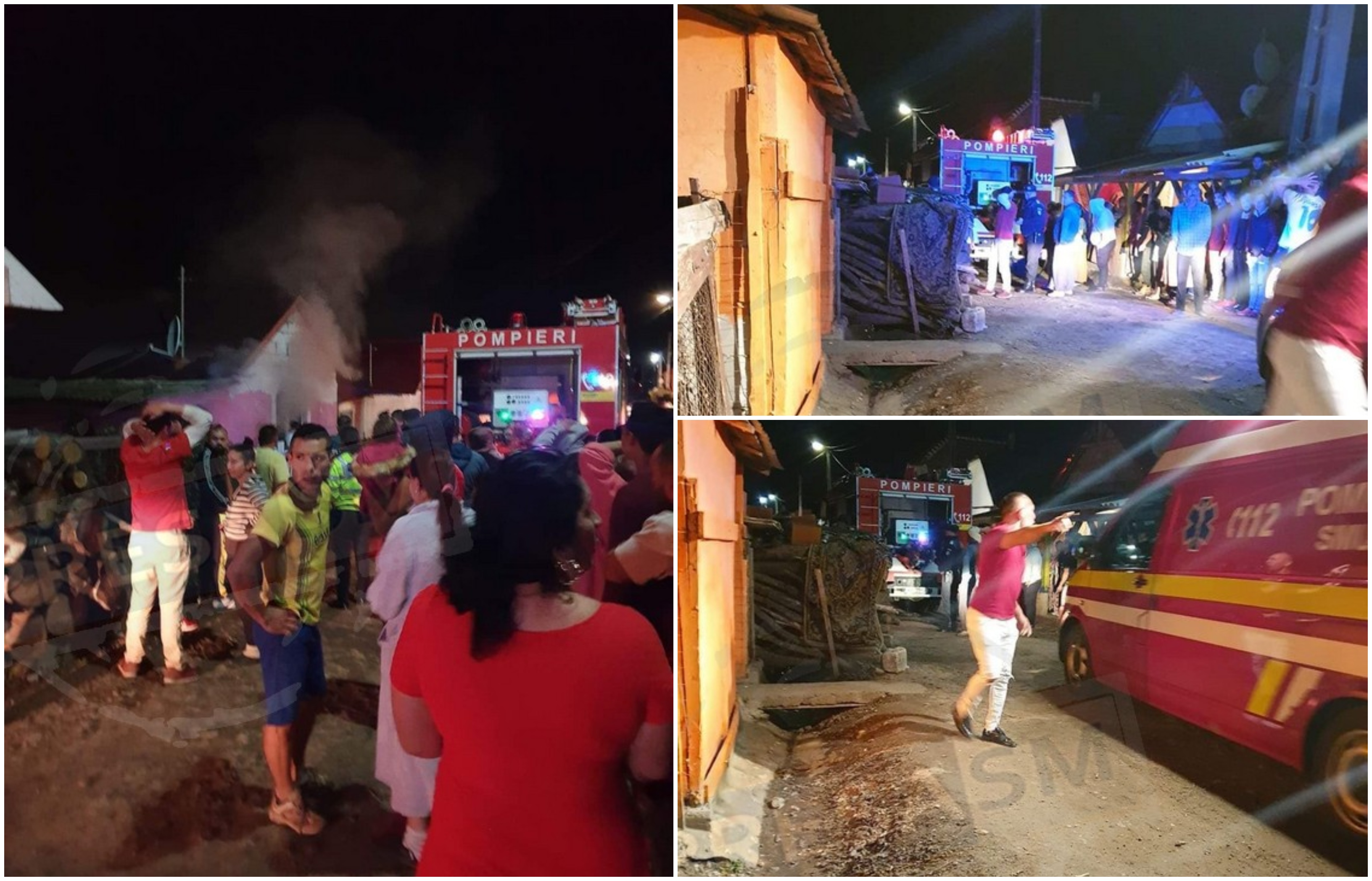 FOTOGALERIE. Panică în Cartierul Rromilor din Tășnad! Intervenție în forță, cel puțin un rănit