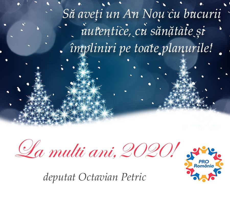 Deputatul Octavian Petric vă urează tuturor un an nou plin de împliniri!