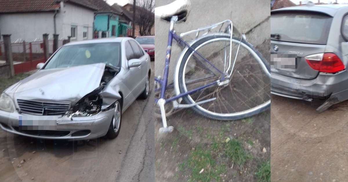 FOTO. Accident în lanț în județul Satu Mare. Două mașini și o bicicletă