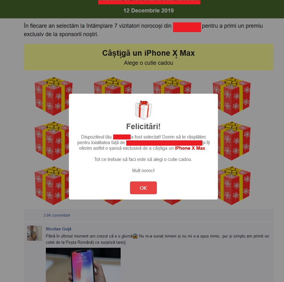 FOTO. Atenție la promoțiile online! Țeapă cu "iPhone X Max", în plin sezon de cumpărături