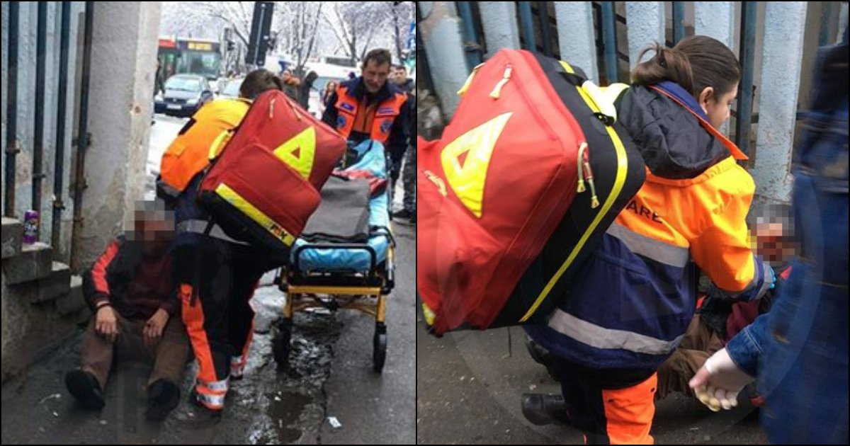 FOTOGALERIE. Accident grav în Piața Someș. Bărbat plin de sânge, preluat de Ambulanță!