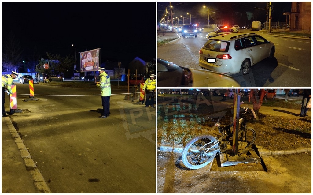 FOTO/VIDEO. Accident grav pe b-dul Lucian Blaga. Biciclist lovit de o mașină