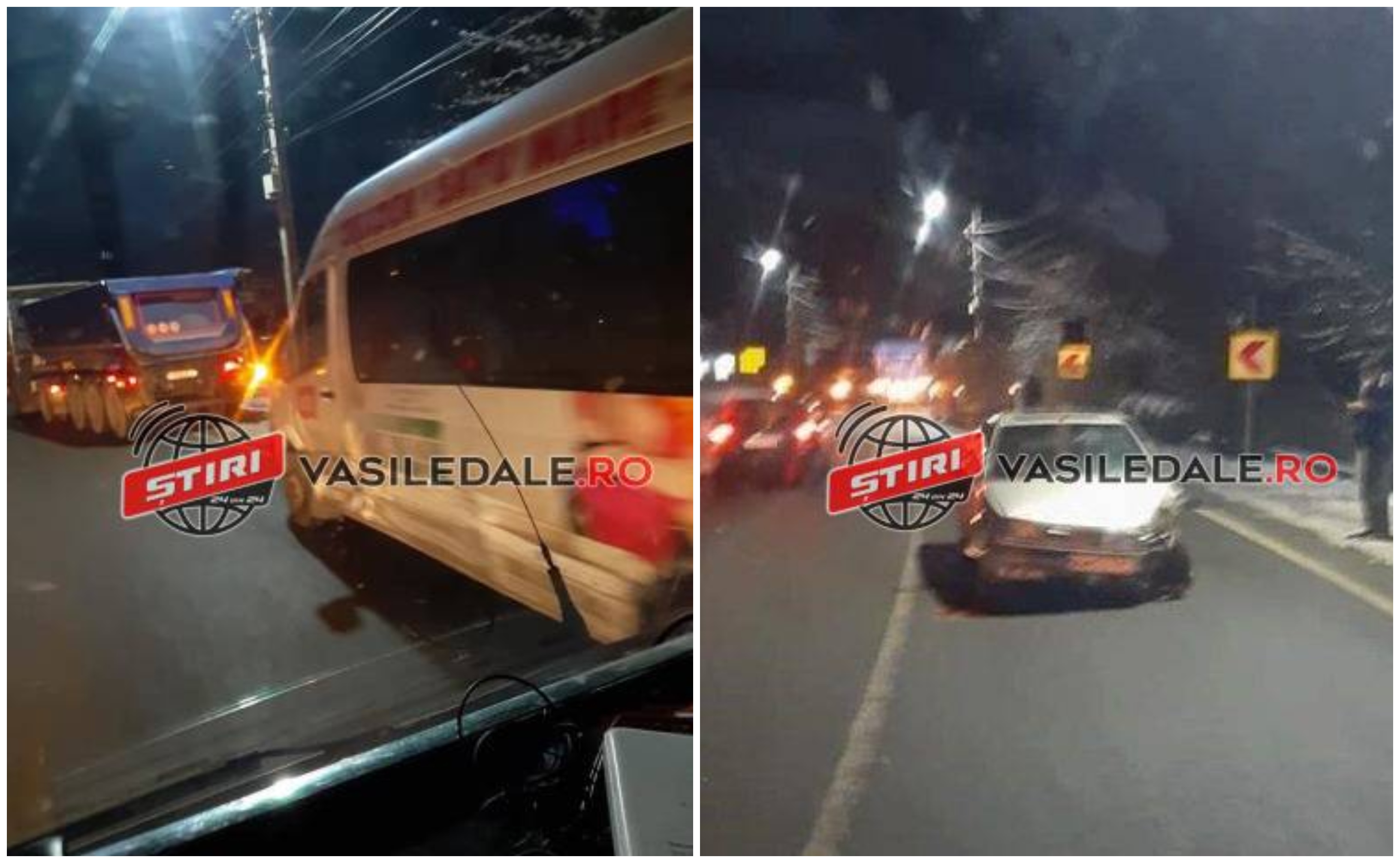 FOTO. Accident în lanț: microbuz cu pasageri, TIR și mașină, între SM și BM