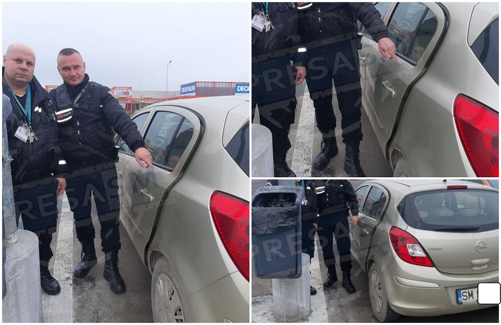 FOTO. Agenți de pază cu spirit civic. Cum i-au protejat bunurile unui sătmărean neatent