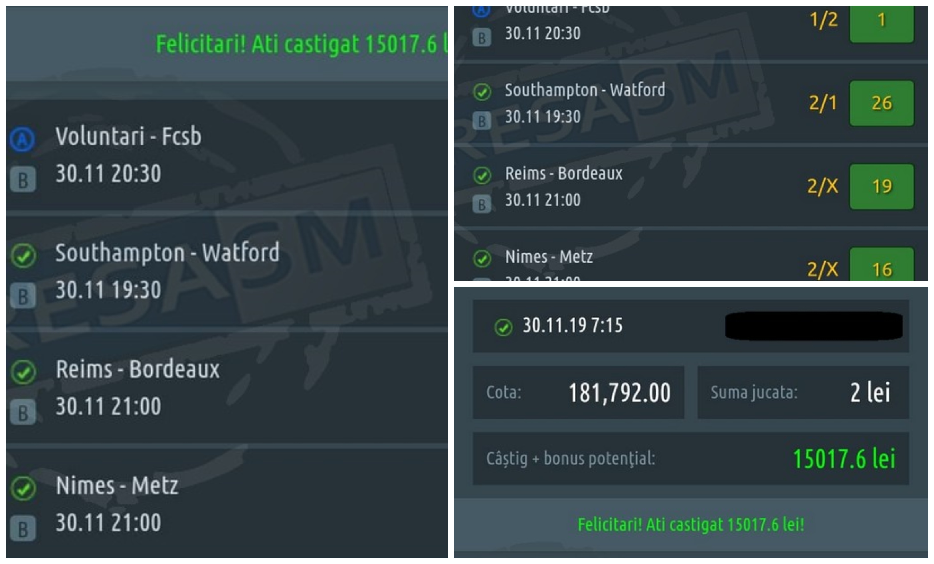 FOTO. Câștig fabulos pentru un sătmărean, la pariuri: cu 2 lei a câștigat 15.000 lei