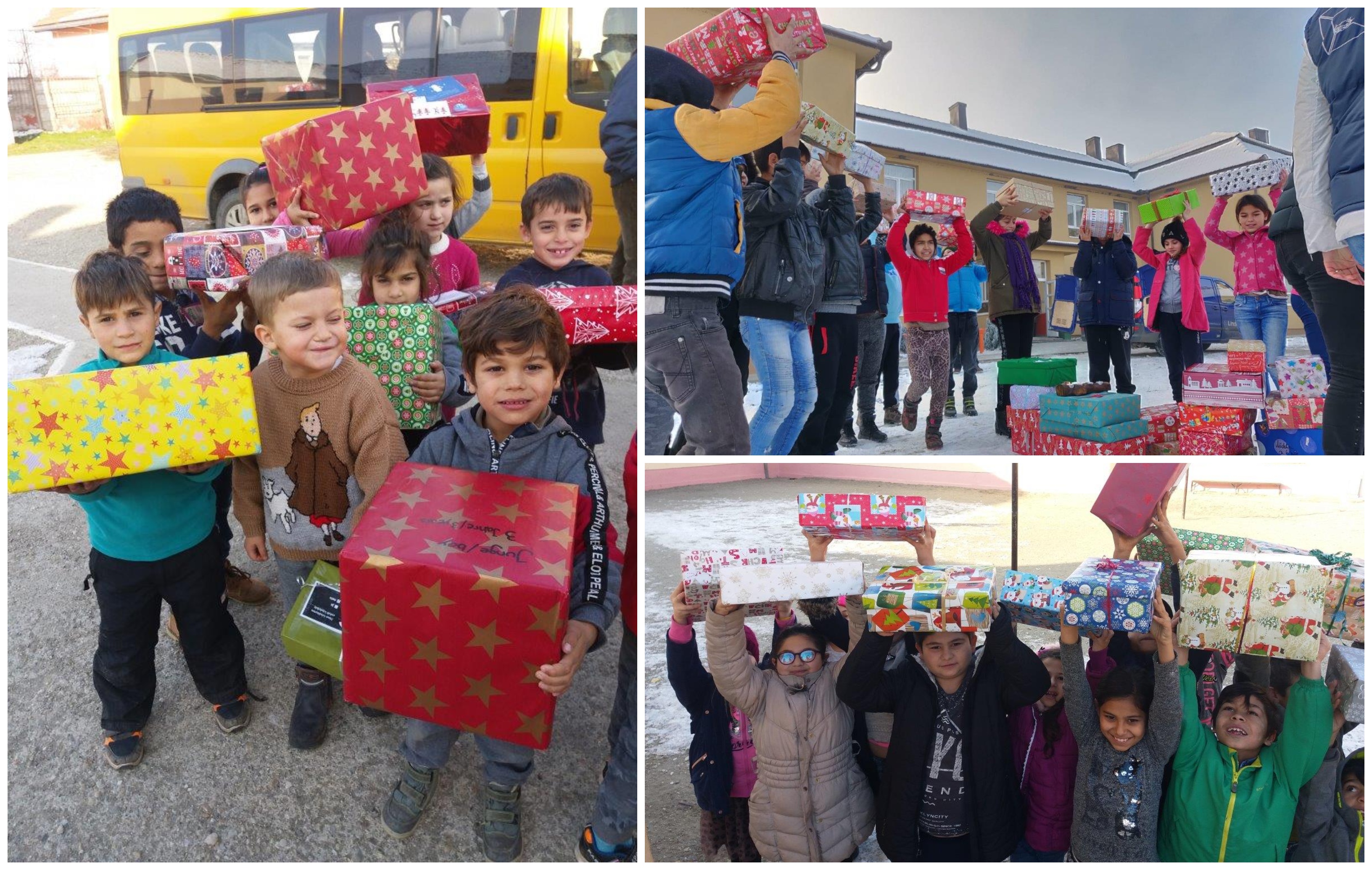 FOTOGALERIE. SUTE de cadouri pentru copiii săraci din satele din județul Satu Mare!