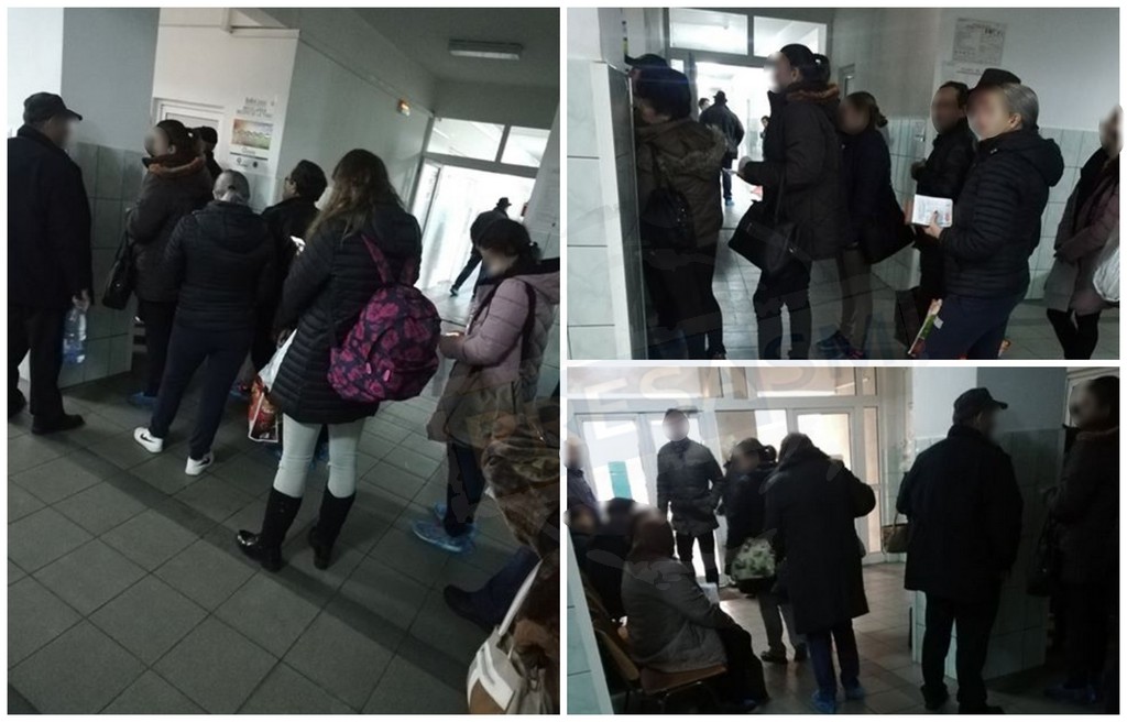 FOTO. Ca pe vremuri! Coadă la internări în Spitalul Carei. Se așteaptă cu orele!