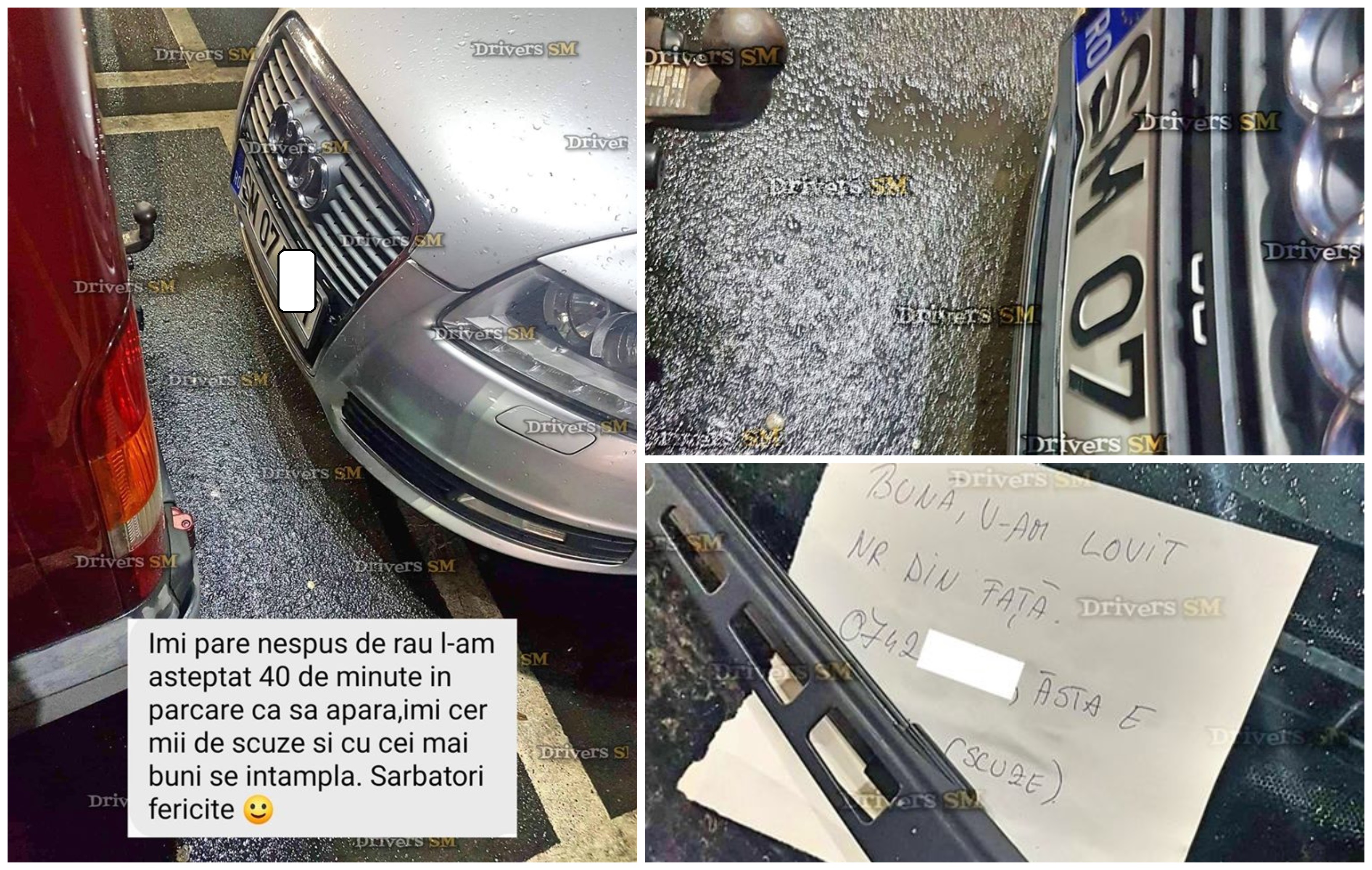 FOTO. Gest de mare corectitudine după un accident. Vinovatul a lăsat un bilet