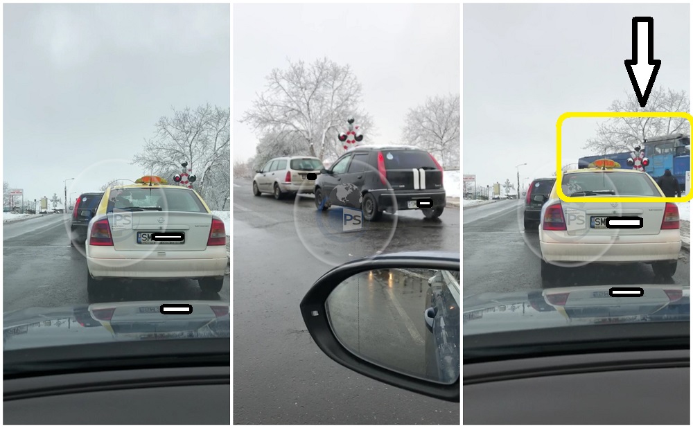 FOTO/VIDEO. Bătaie de joc, marca CFR?! Un sfert de oră la barieră, în Satu Mare