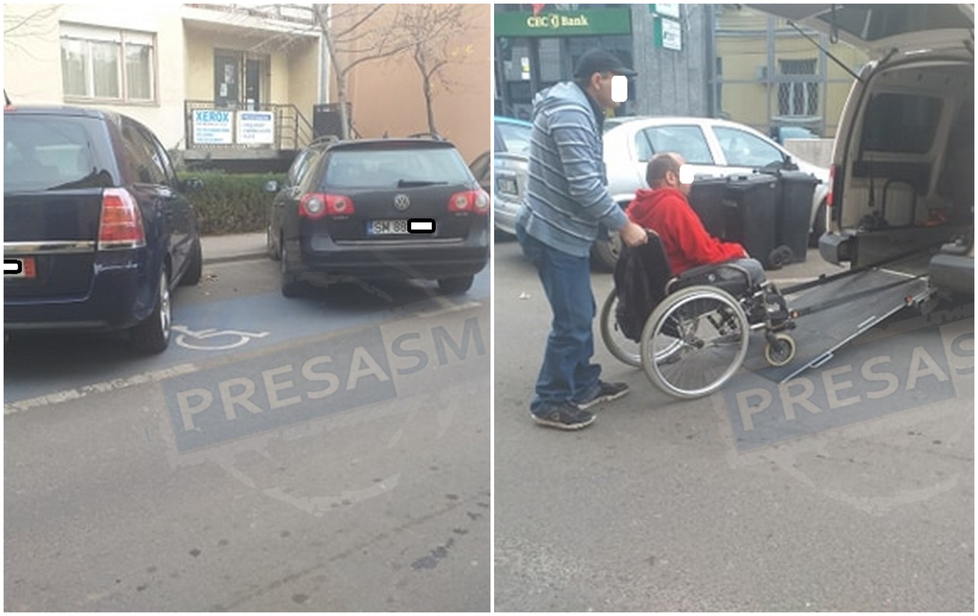 FOTO. O persoană cu handicap nu are loc de ”șmecheri”, în municipiul Satu Mare!