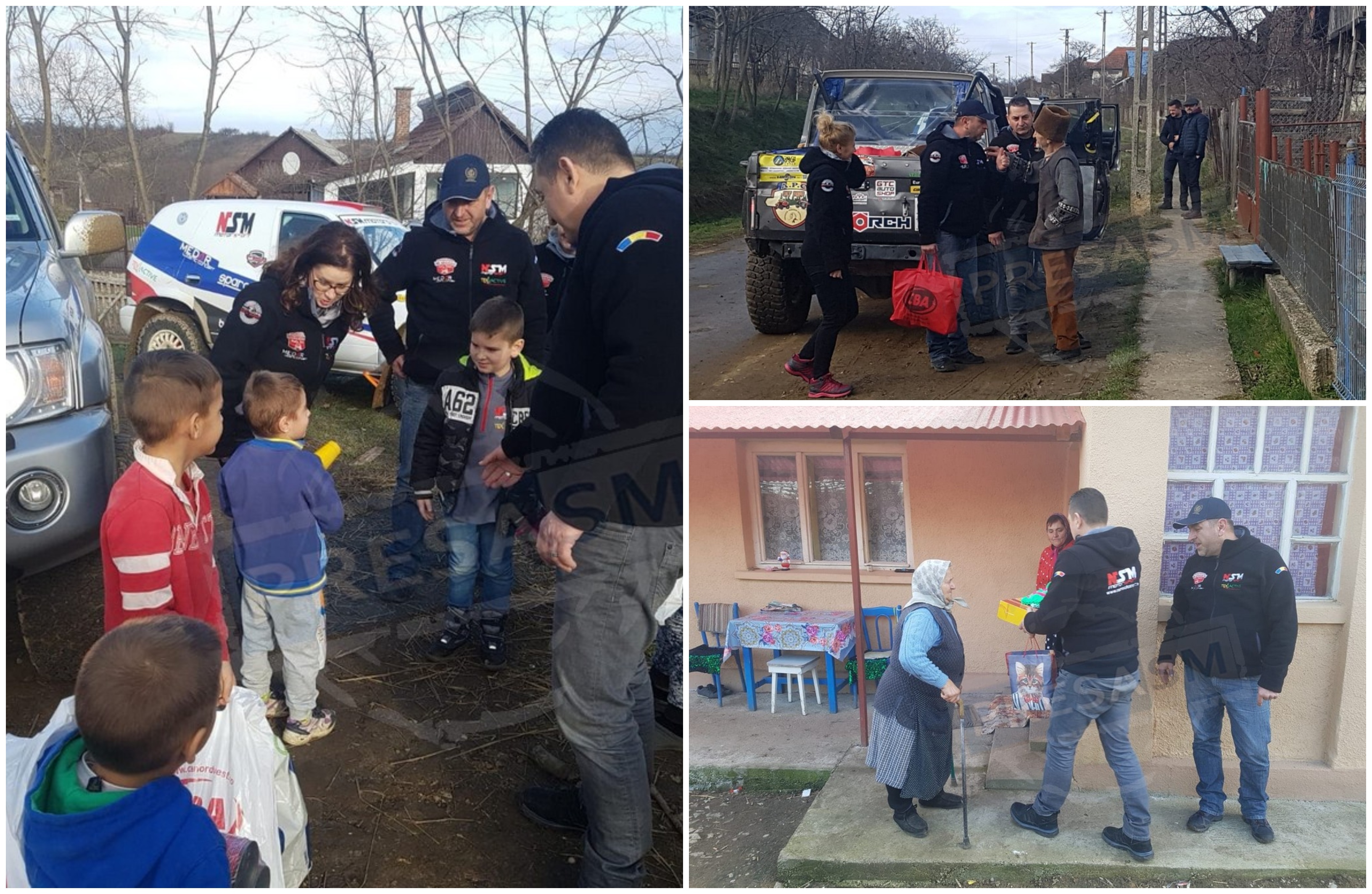 FOTOGALERIE. Sătmărenii care duc cadouri săracilor de la sate! Bătrâni și copii