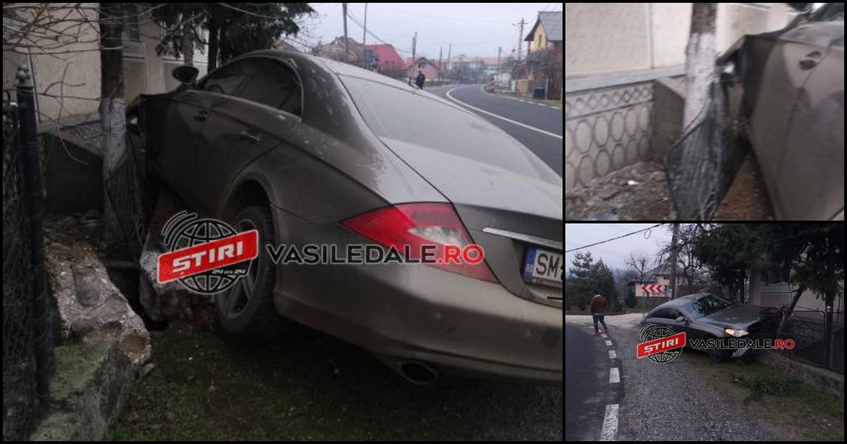 FOTO. Un sătmărean și-a distrus bolidul de lux. A fugit de la locul accidentului