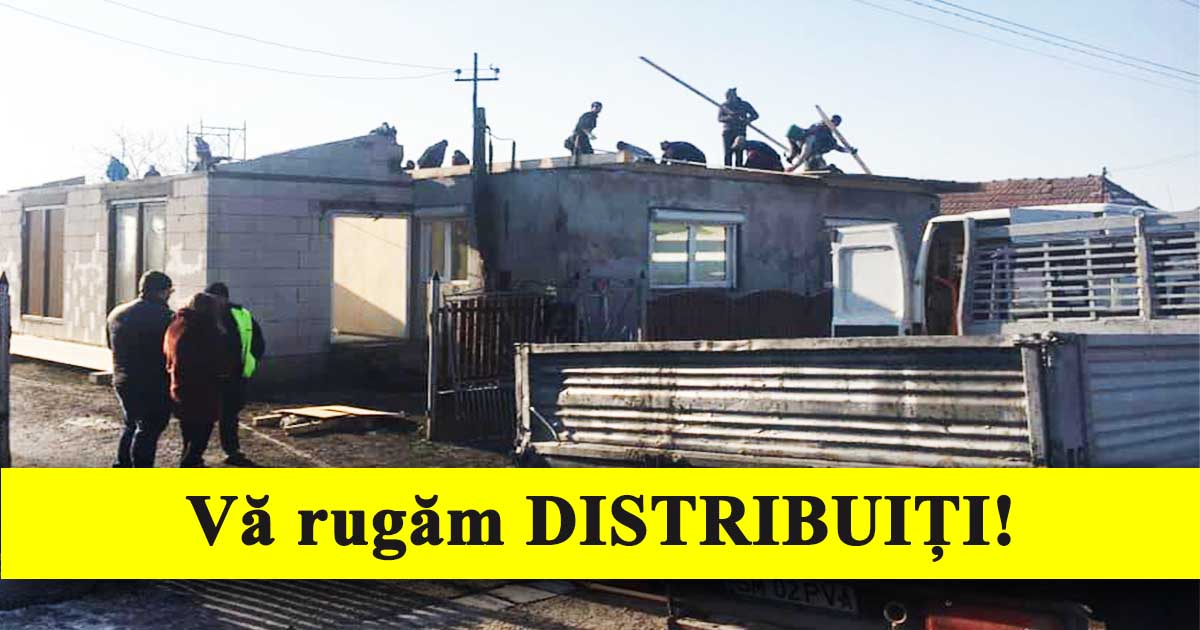 FOTO. Mobilizare pentru familia, cu copil, rămasă fără casă, în județul Satu Mare