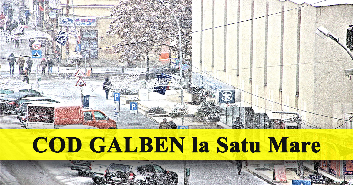 AVERTIZARE. Cod Galben de ninsori și vânt puternic pentru Satu Mare