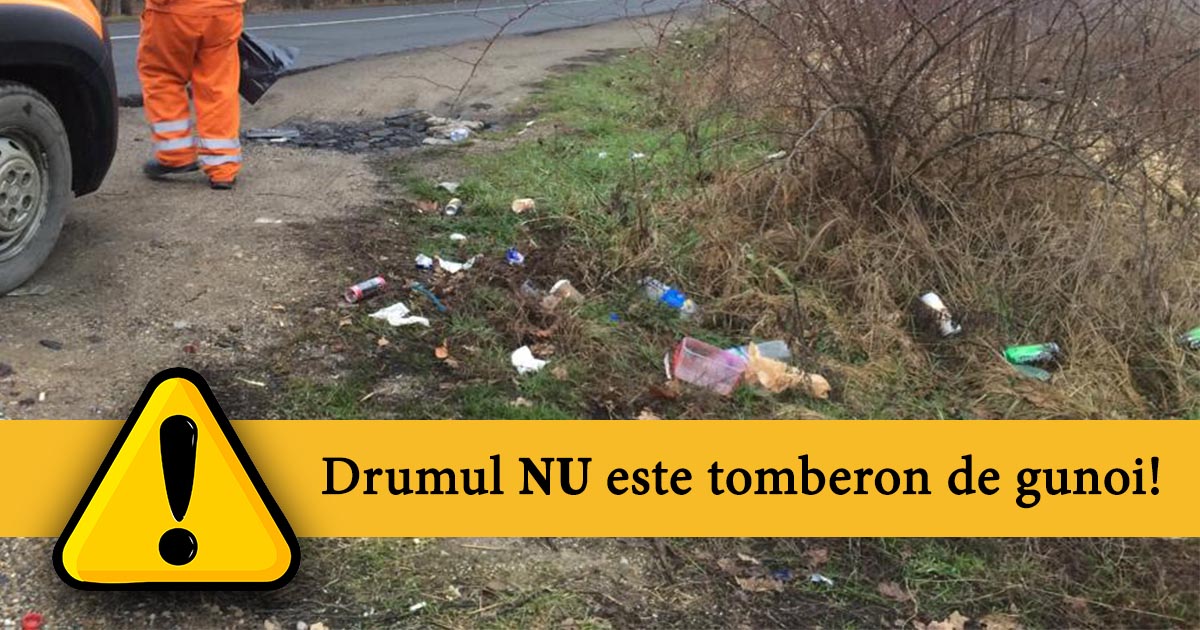 FOTO. Avertismentul autorităților: Drumul NU este tomberon de gunoi!