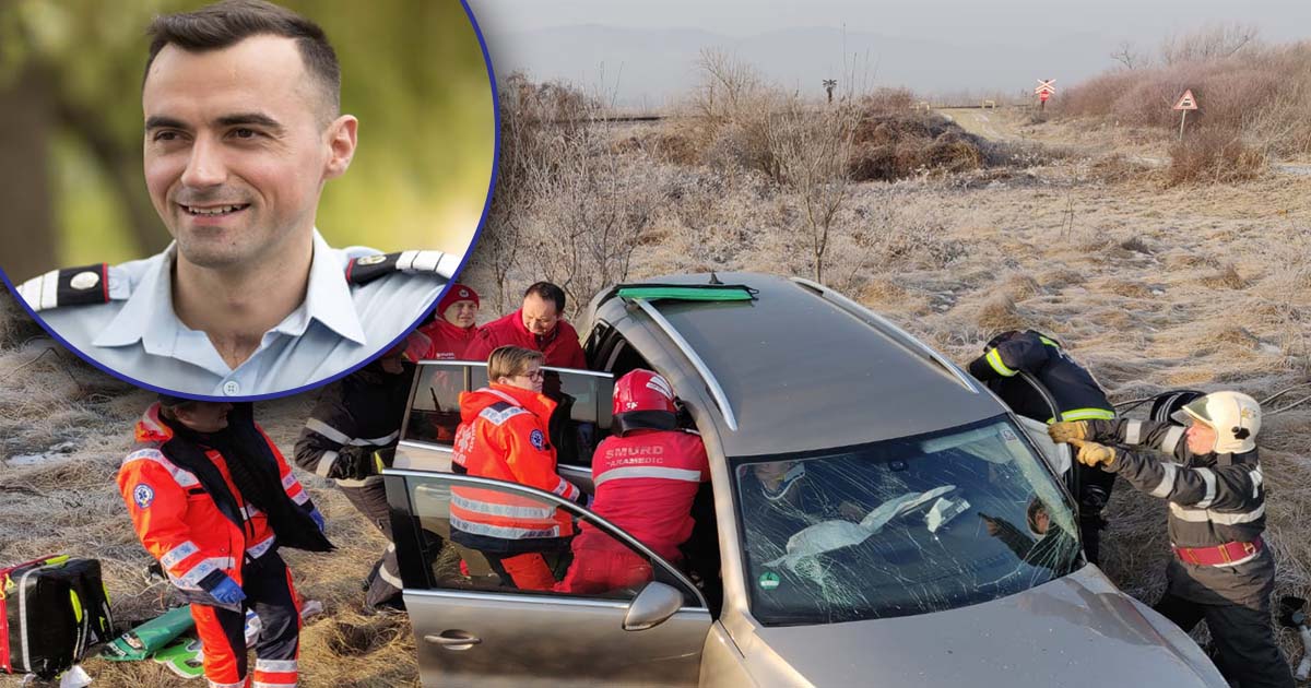 FOTO. Pompierul erou și în timpul liber. A intervenit la un accident grav