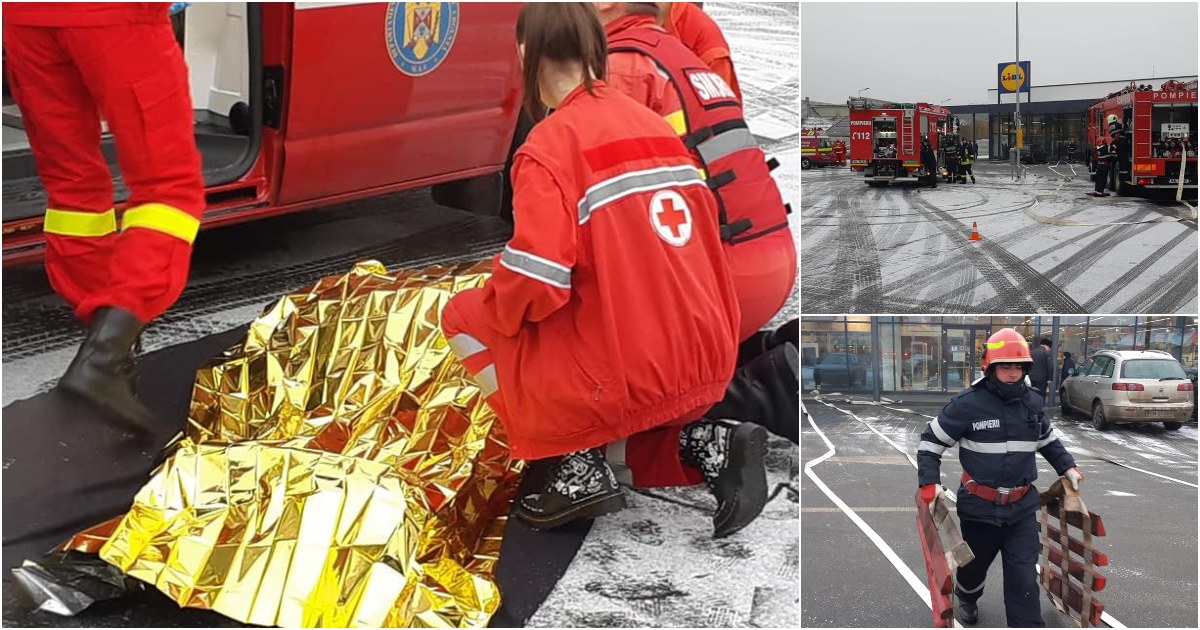 FOTOGALERIE. Incendiu cu trei victime la Negrești (exercițiu)