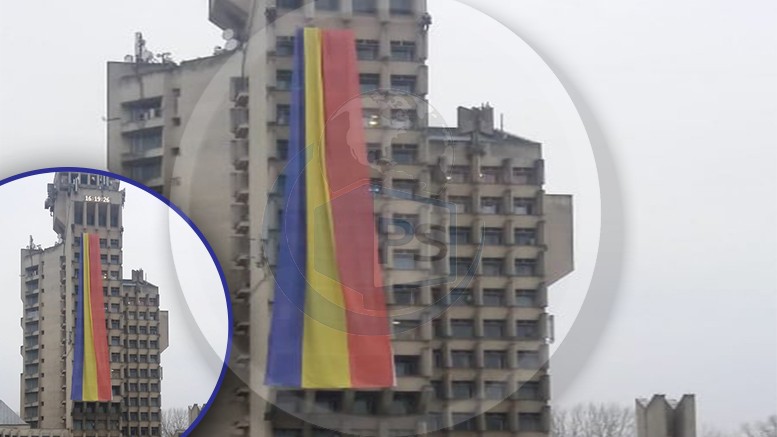 FOTO. Tricolorul românesc, repus pe Palatul Administrativ din Satu Mare
