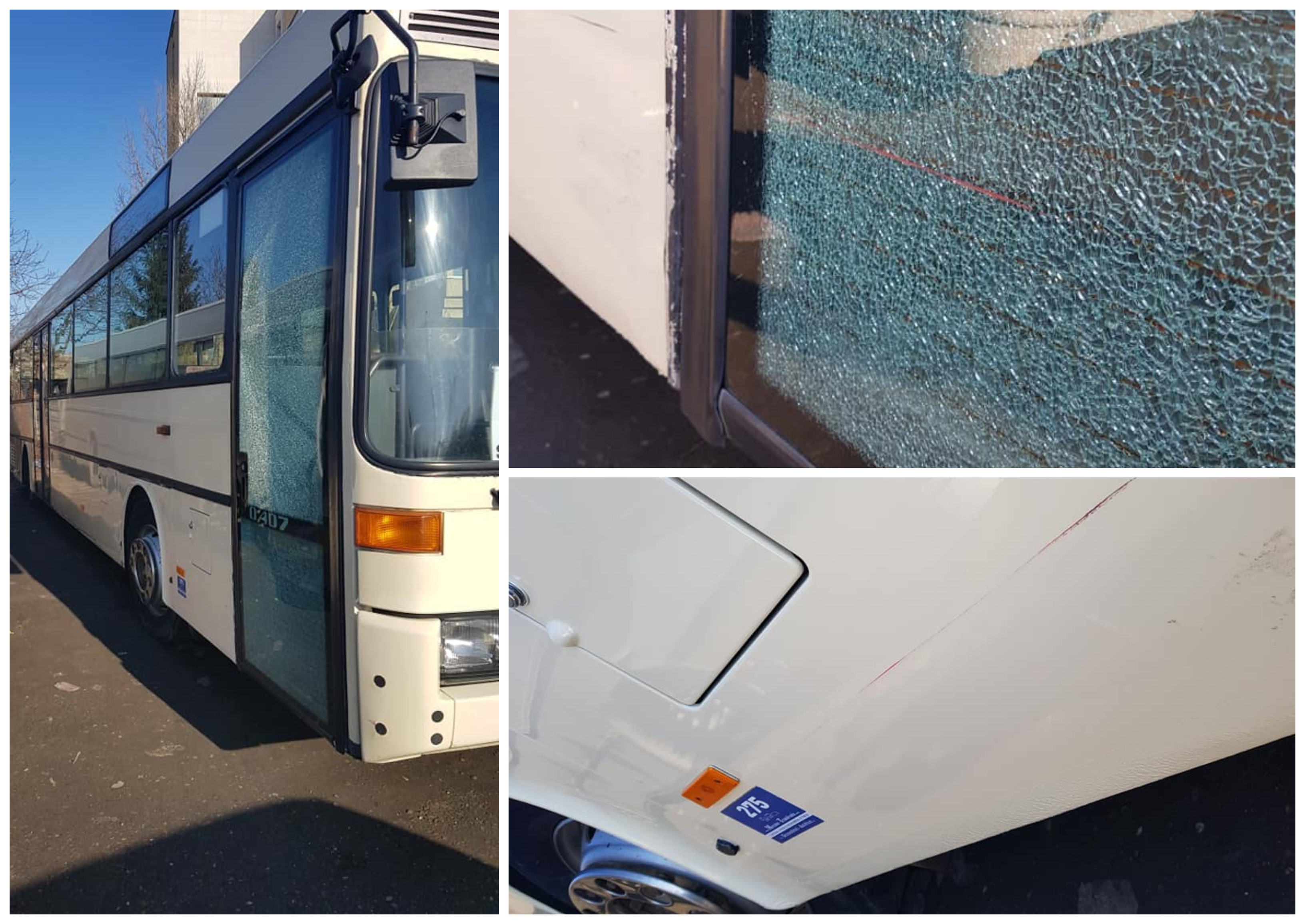 FOTOGALERIE. A lovit un autobuz și a fugit! Accident și nervi în stația de autobuz