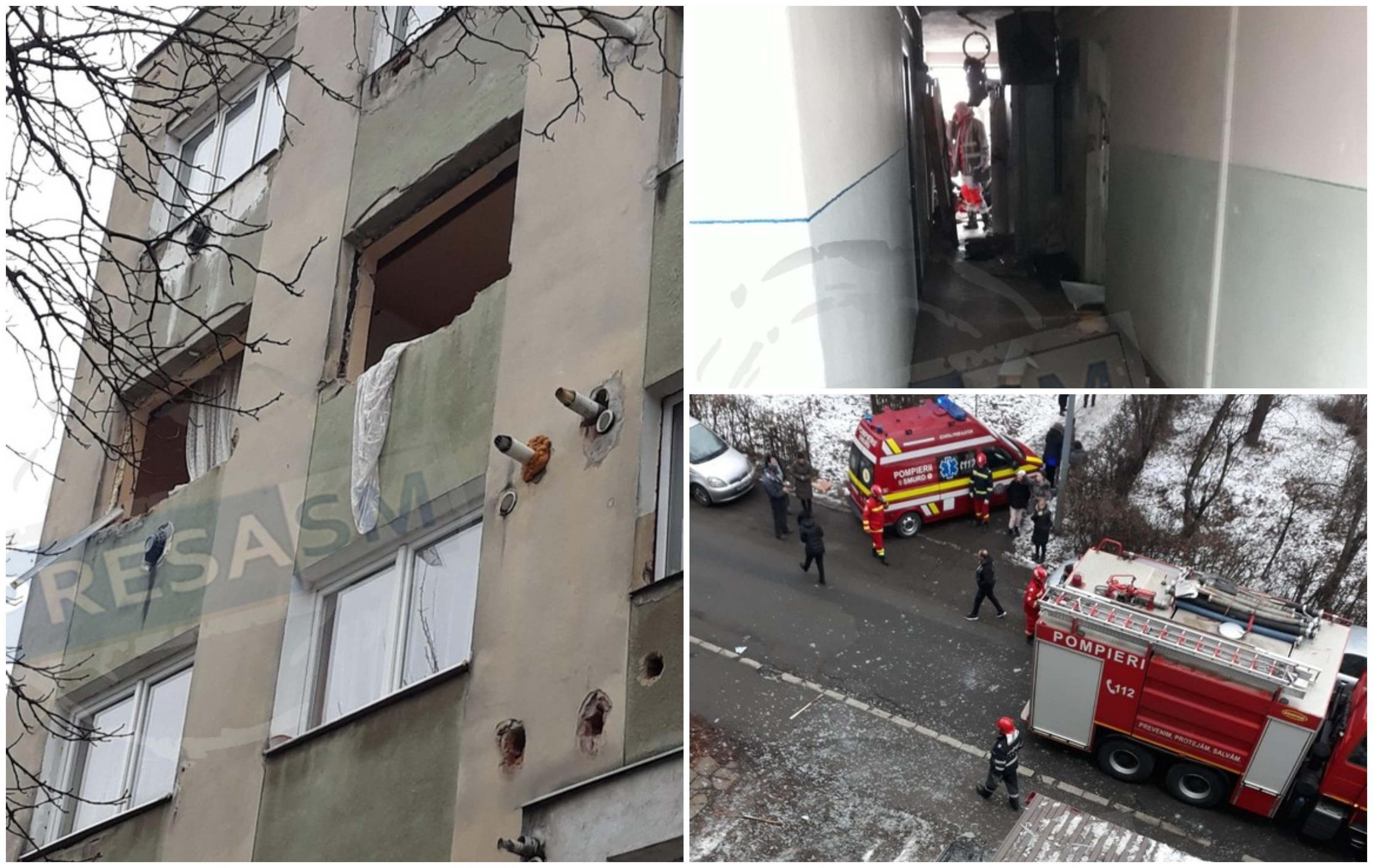 FOTO/VIDEO. Explozie la un bloc din Baia Mare. Zeci de persoane, evacuate