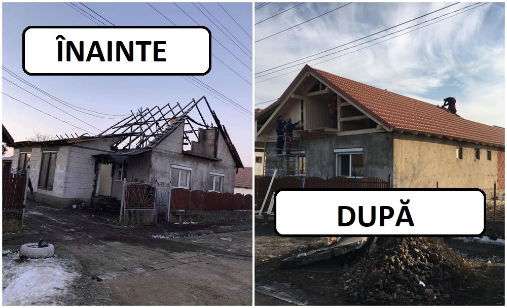 FOTO. Minunea s-a produs! Casa distrusă a familiei din Lucăceni, refăcută!