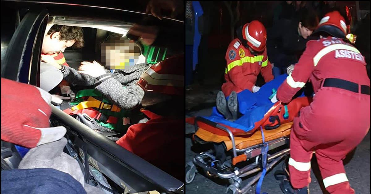 FOTO/VIDEO. Femeie însărcinată și o fetiță (5 ani) duse la Urgență. Accident în lanț pe B-dul Blaga