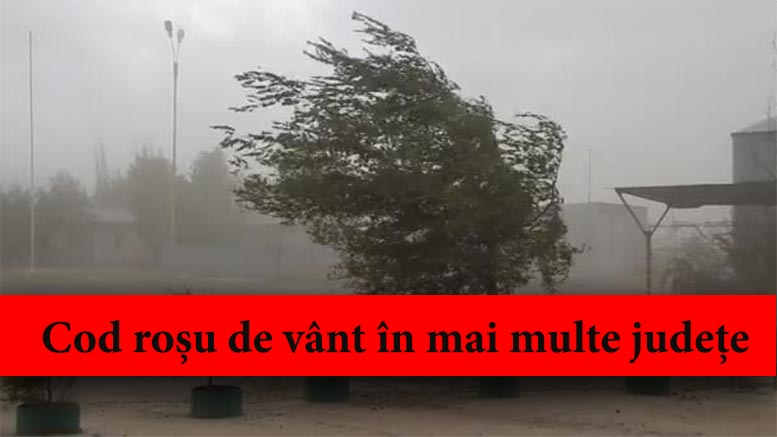 Mai multe județe din țară intră sub Cod roșu de vânt puternic