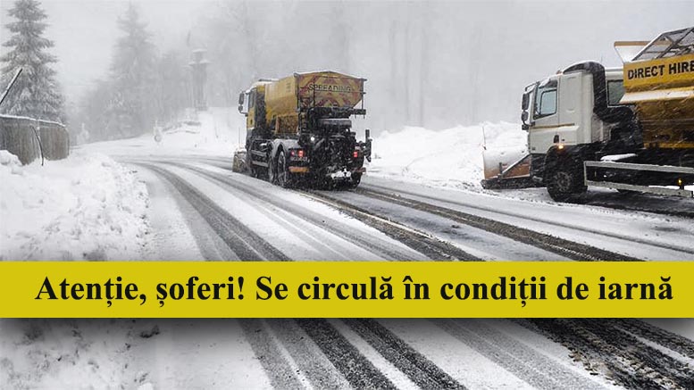 FOTO. Atenție, șoferi! Circulați cu prudență! Condiții de iarnă pe DN19, inclusiv în Satu Mare