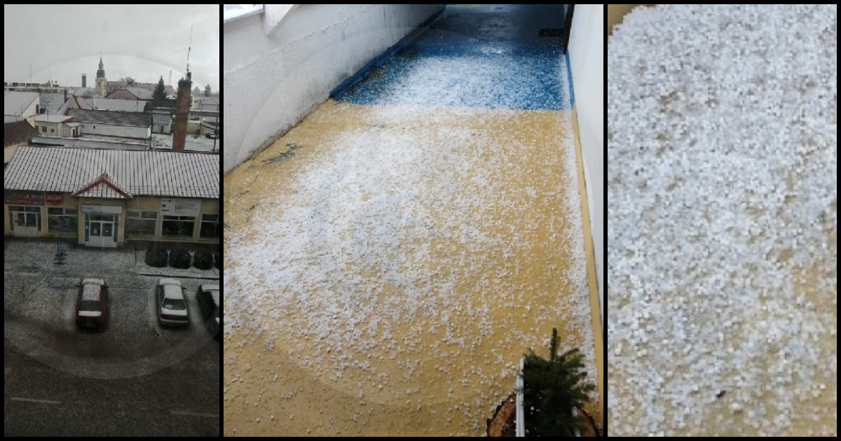 FOTO/VIDEO. Grindina vine către județul Satu Mare. Furtună cu gheață lângă graniță